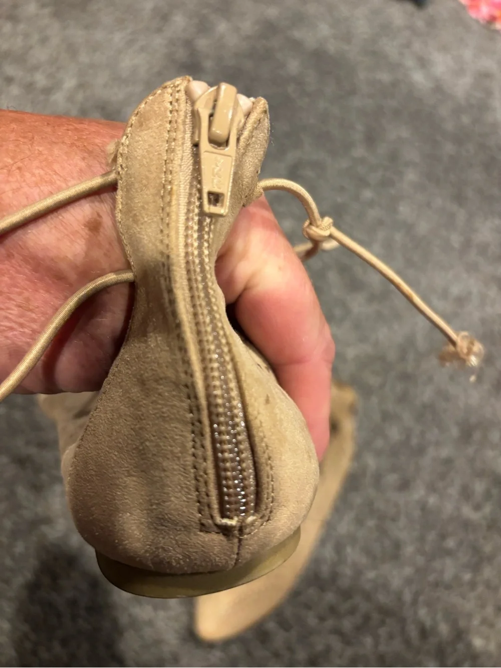 Women’s Report Tan Lace-Up Pointed Toe Flats